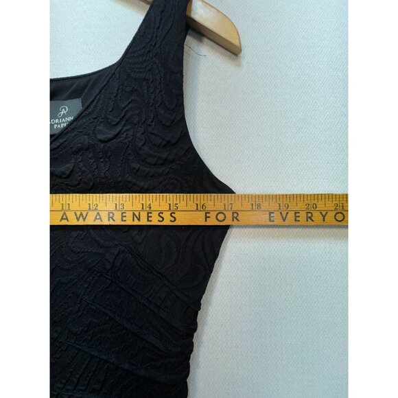 Adrianna Papell Bodycon Evening Dress Womens 6 Black Textured Sleeveless Sheath - Picture 8 of 13